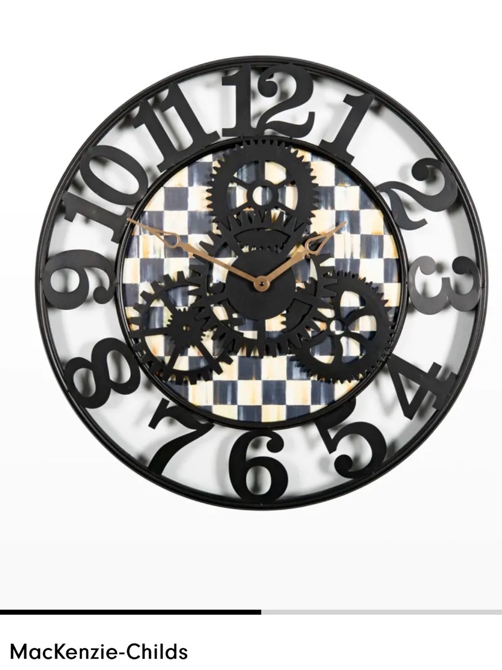 MacKenzie-Childs Courtly Check Small Farmhouse Wall Clock